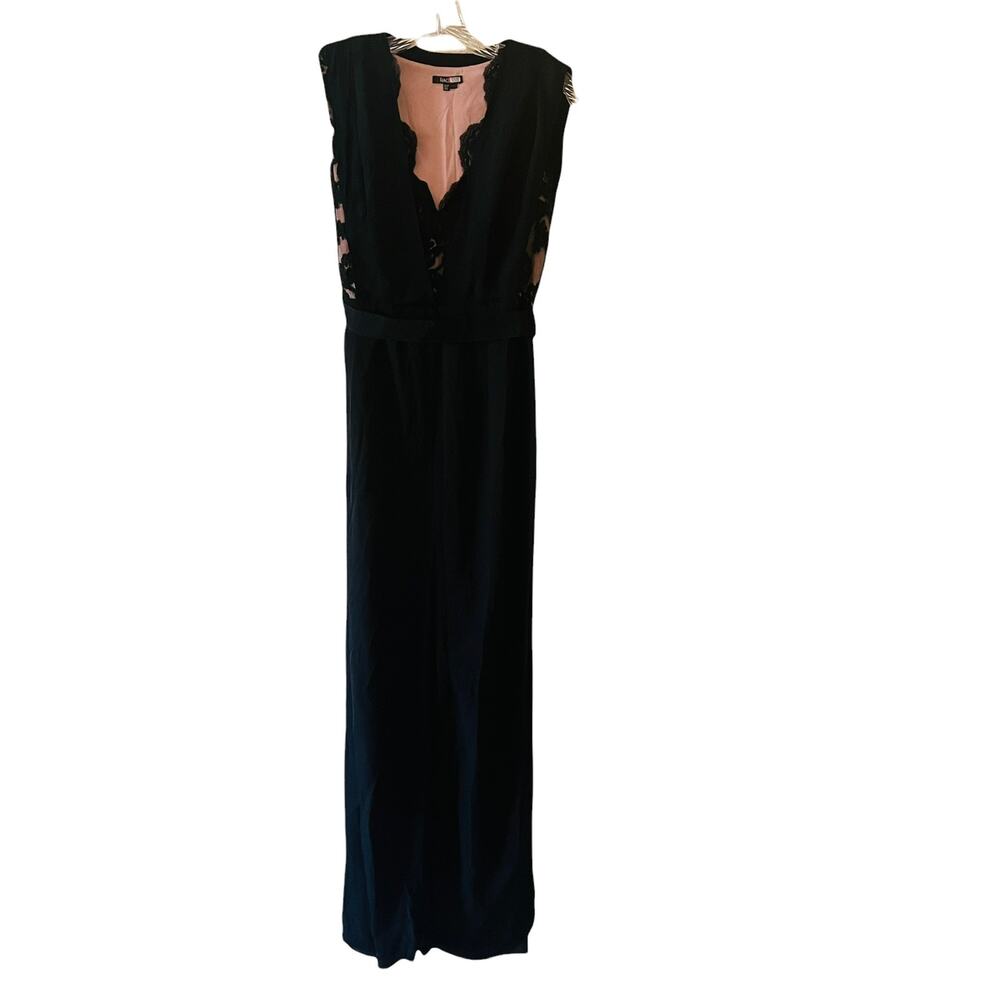 Raoul Lana Scallop Black Lace Overlay Maxi Dress Size 2 - Picture 2 of 10